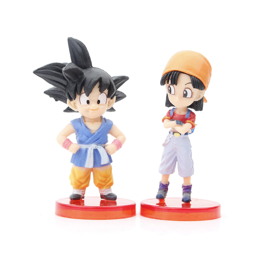 Kit 6 Juguetes Muñecos Dragon Ball GT Goku, Vegeta, Pan, Trunks y No.17