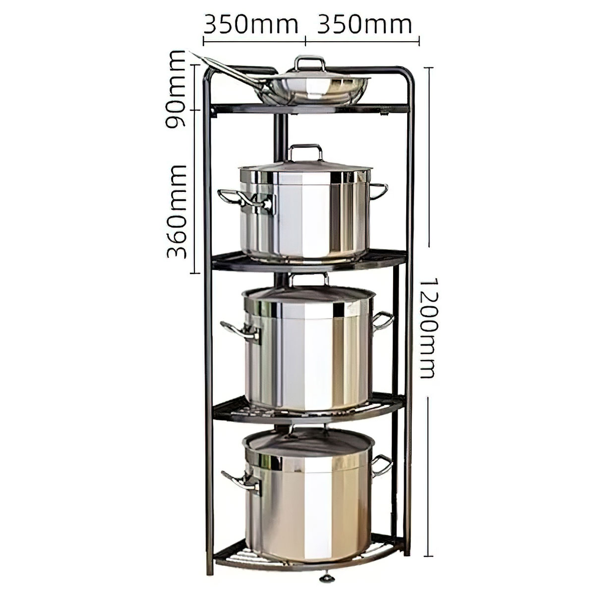 Estante Plegable esquinero de 4 Niveles Organizador de Almacenamiento Multifuncional