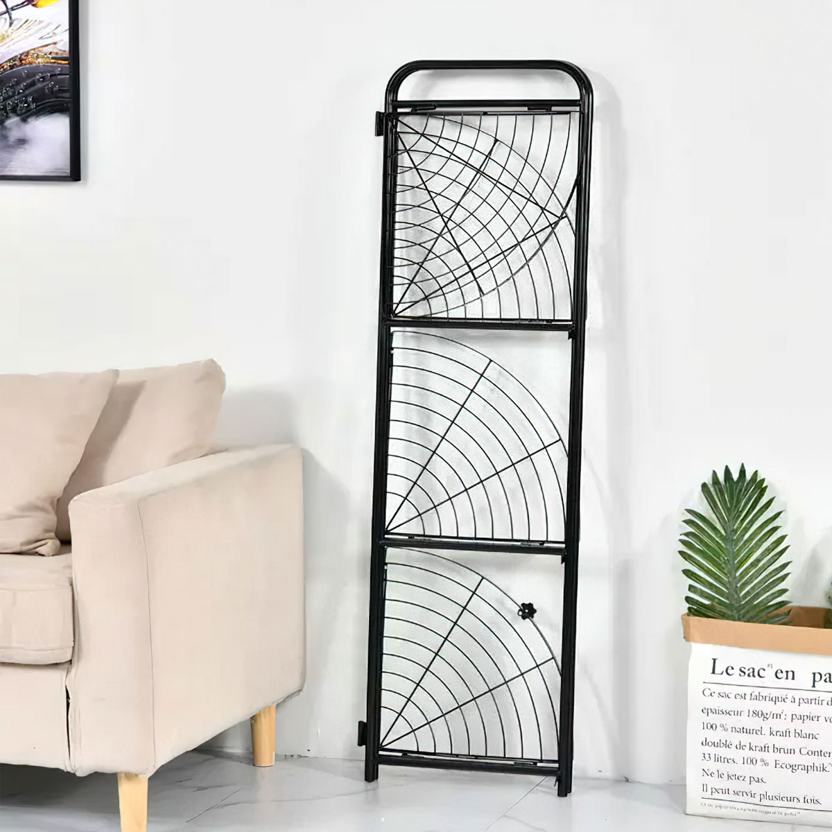 Estante Plegable esquinero de 4 Niveles Organizador de Almacenamiento Multifuncional