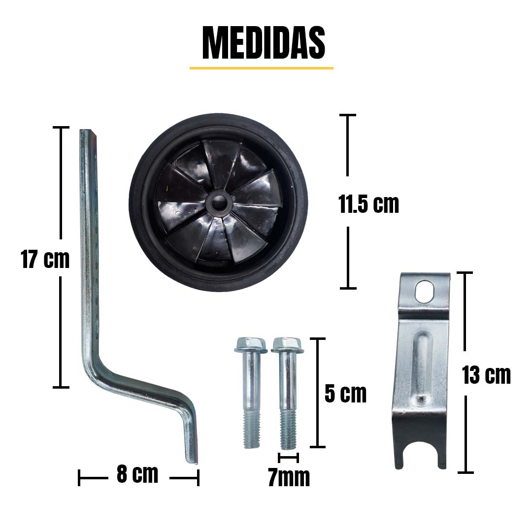 Llantitas Llantas Entrenadoras Bicicleta R12-20 Negras