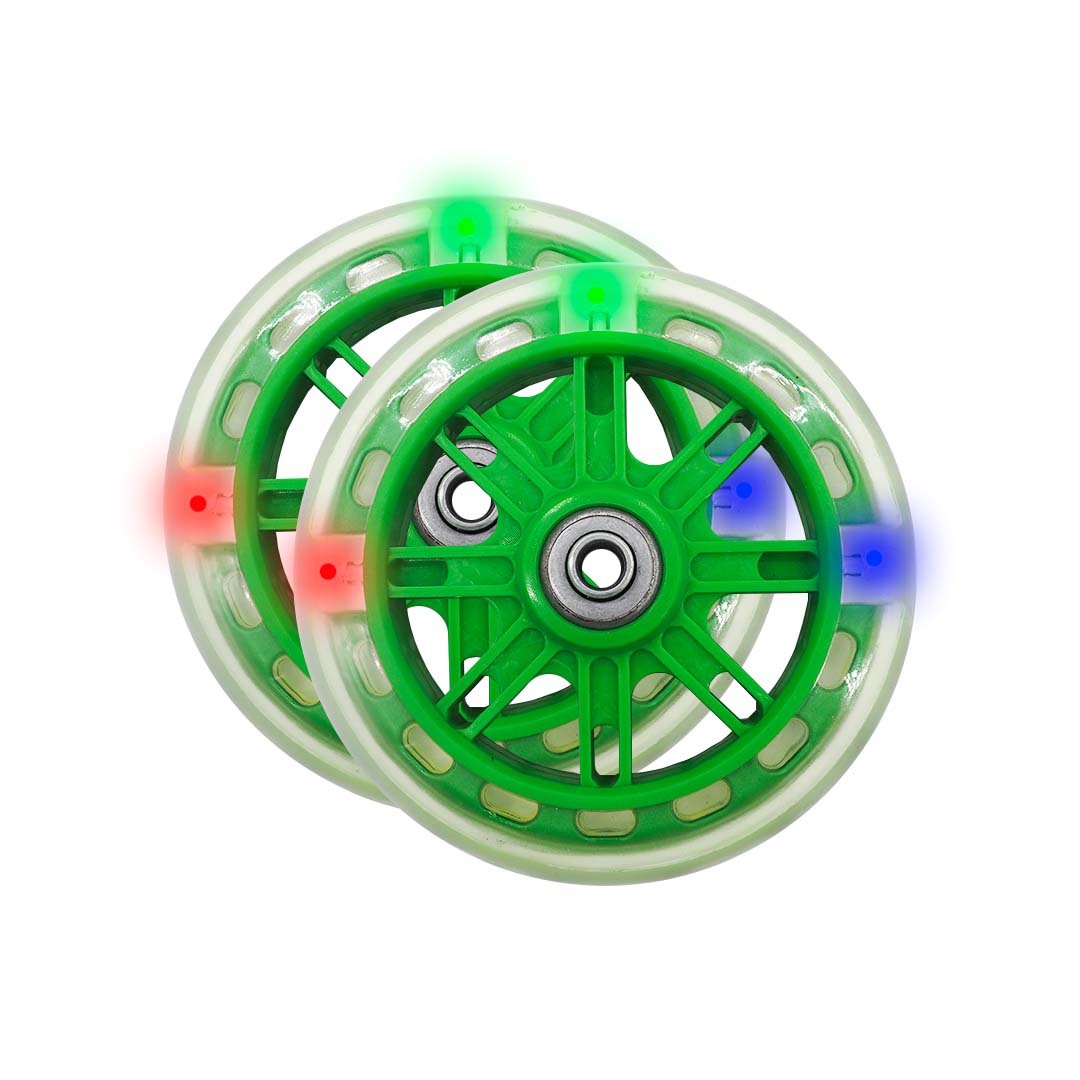 Llantitas Llantas Entrenadoras Bicicleta Con Luz Bici Rodado 12-20 Verdes