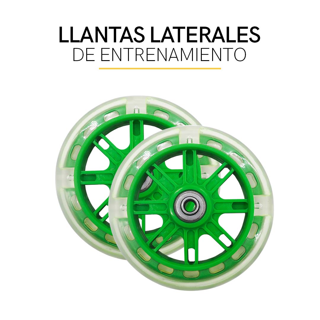 Llantitas Llantas Entrenadoras Bicicleta Con Luz Bici Rodado 12-20 Verdes