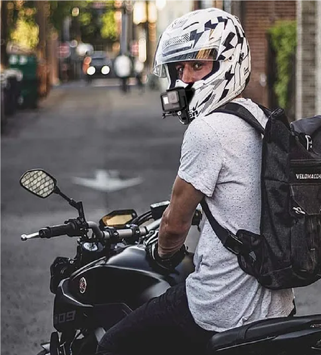 Montura De Casco Gopro Hero 9 /8/7/6/5/4/3 Para Moto Naranja