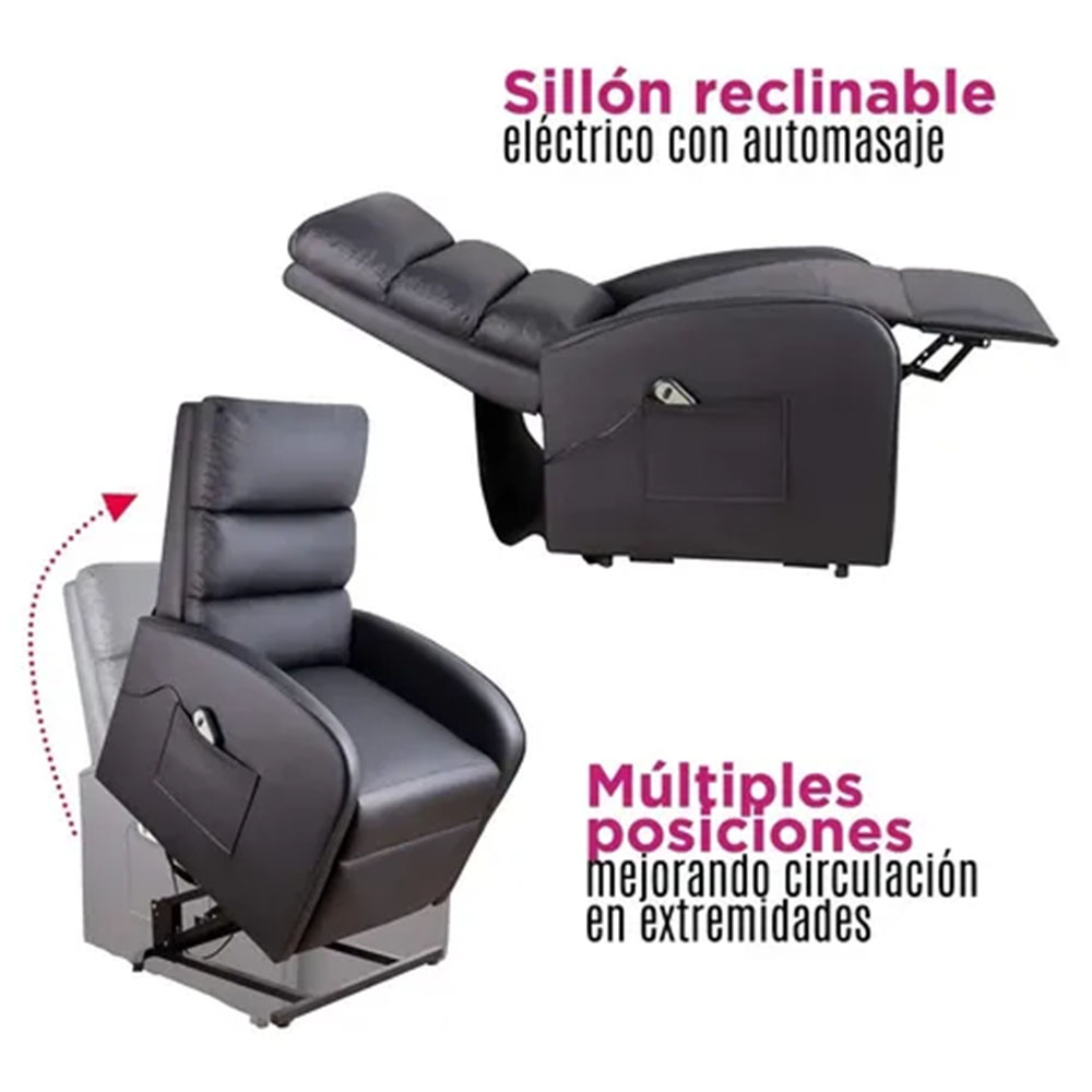 Sillon De Masaje Electrico Reposet Reclinable Brave Negro