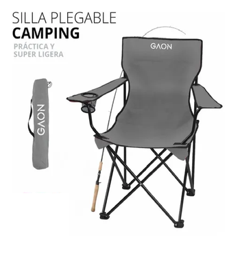 Sillas Camping Y Playa Plegable Portatil Para Exteriores Gaon Gris Arena 4  Piezas Gaon Camping