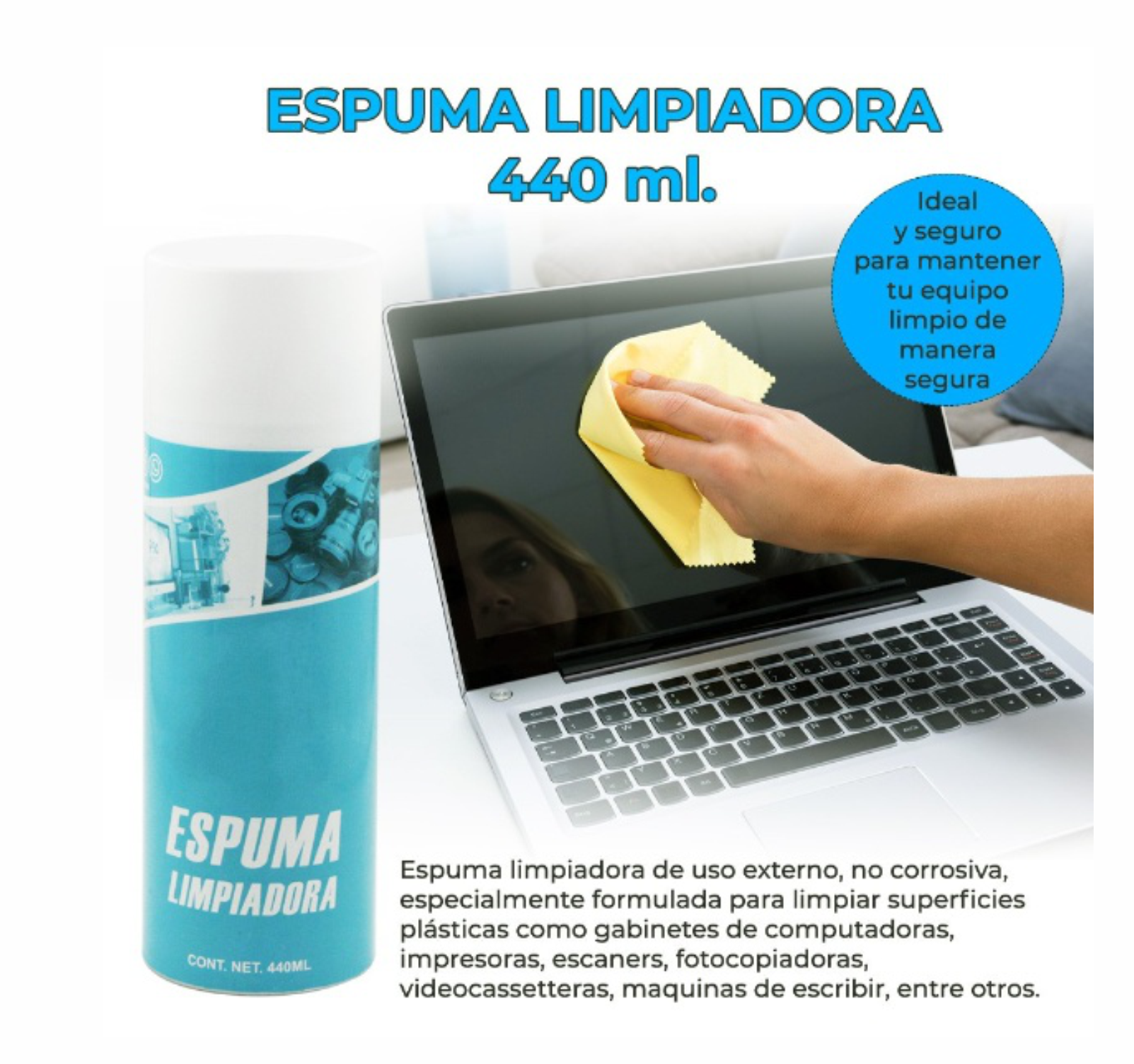 Espuma Limpiadora Para Cubiertas De Plástico De 440ml