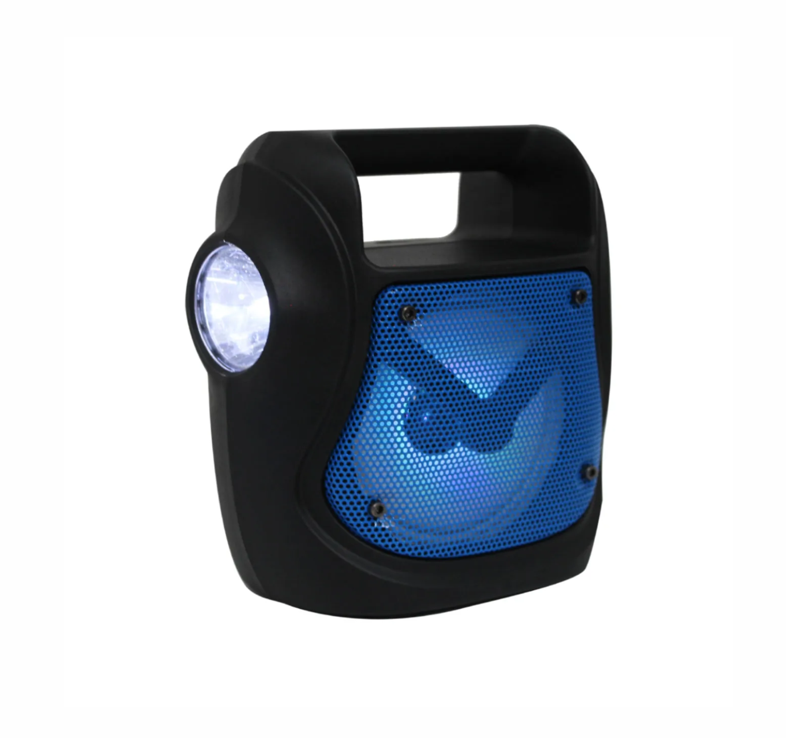 Bocina Bluetooth de 4 pulgadas con linterna integrada Radio FM Luz LED Entradas USB micro SD portátil batería recargable 1535
