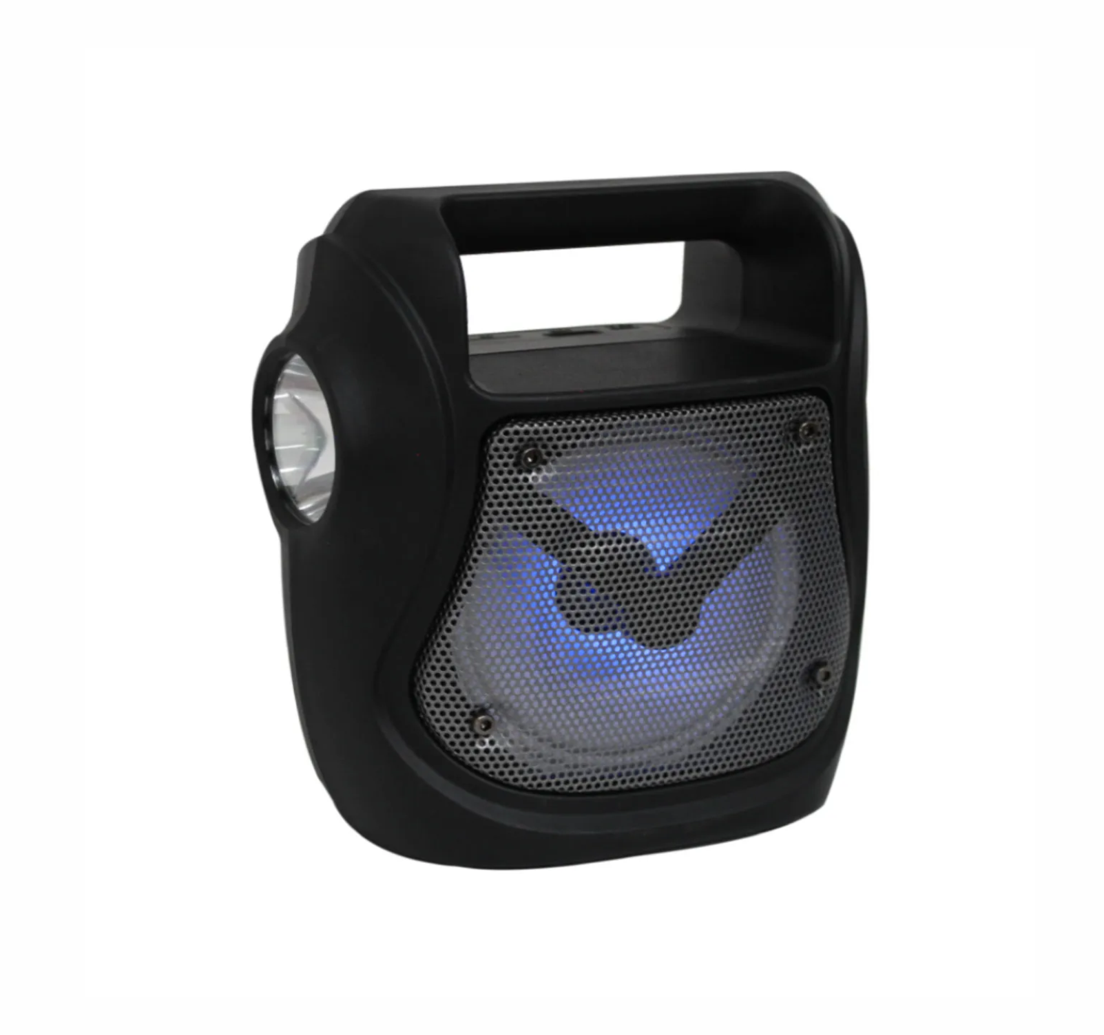 Bocina Bluetooth de 4 pulgadas con linterna integrada Radio FM Luz LED Entradas USB micro SD portátil batería recargable 1535
