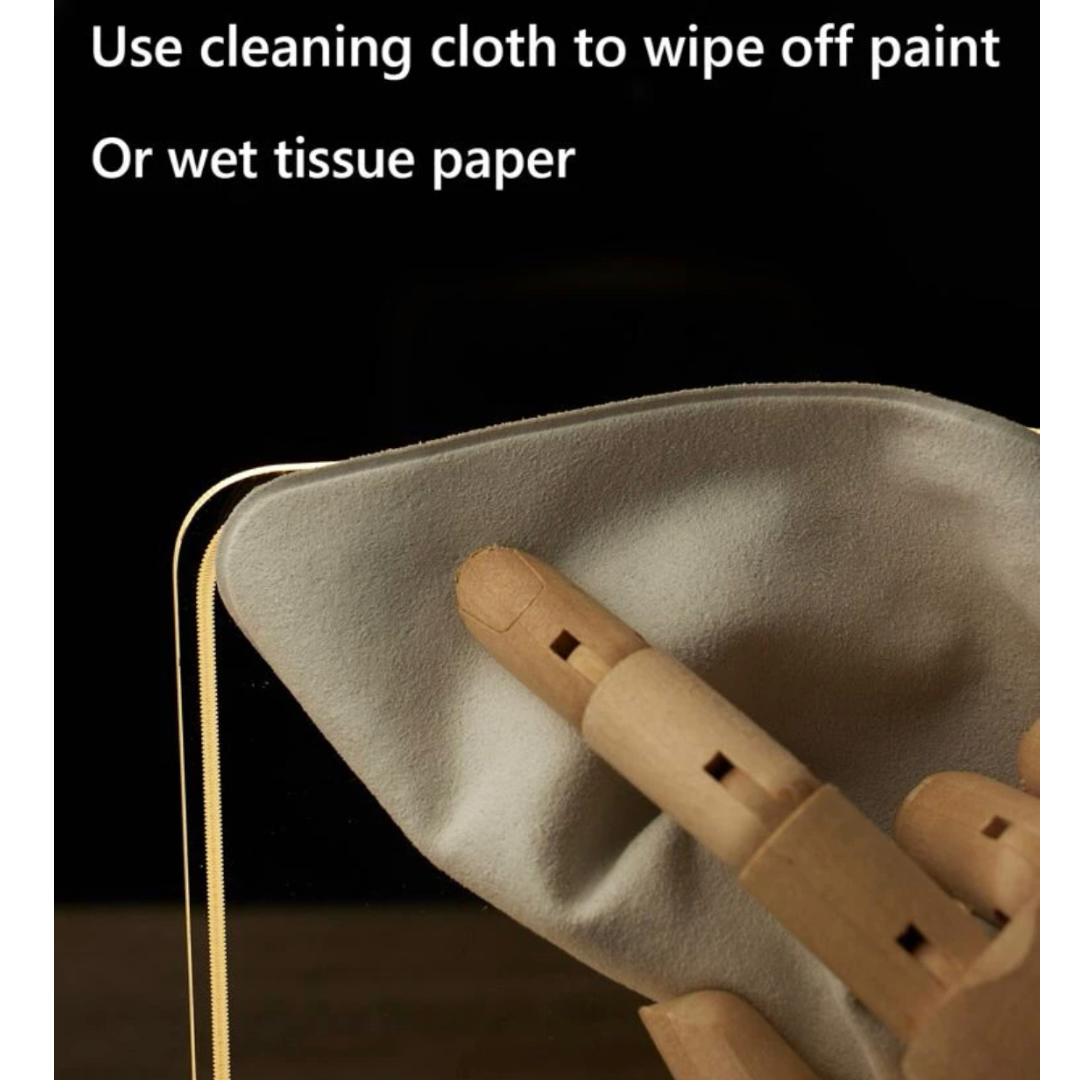 Tablero de notas acrilico luminoso transparente Led incluye boligrafo, mensaje Borrable