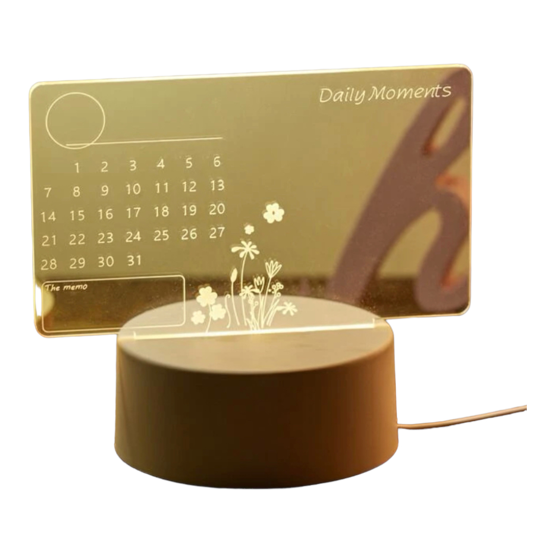 Tablero de notas acrilico luminoso transparente Led incluye boligrafo, mensaje Borrable