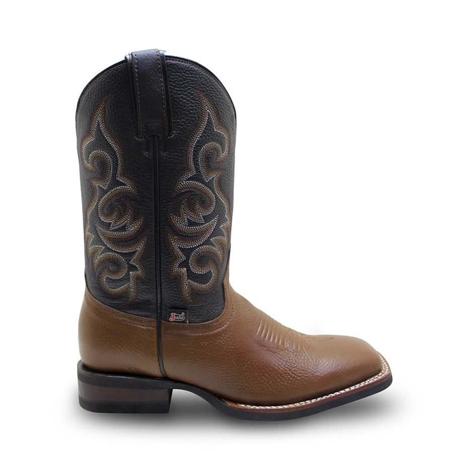 Botas Vaqueras Hombre Justin Boots 5405 Punta Cuadrada Ancha