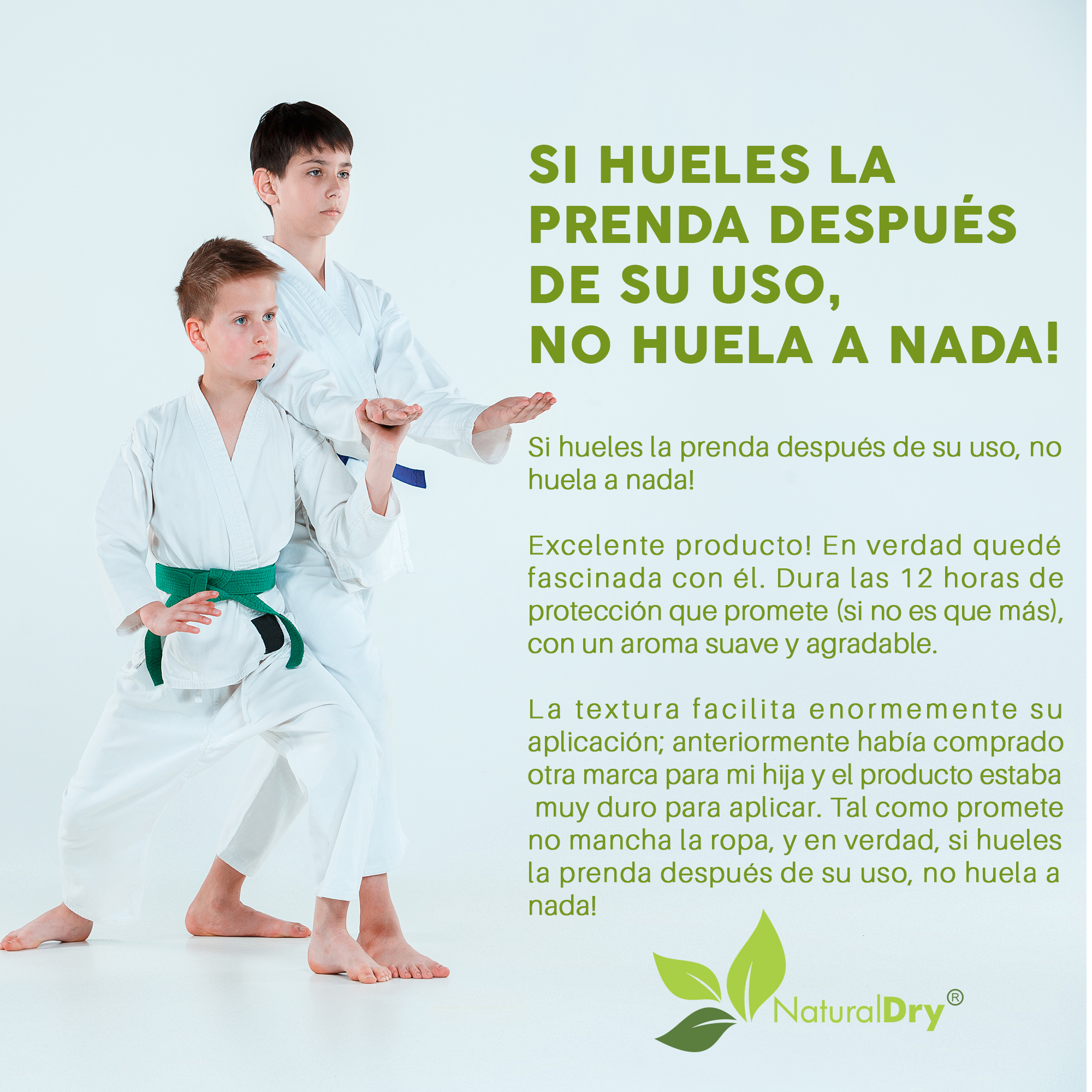 NaturalDry - 2 Desodorantes corporal en crema para niño - Sin aluminio - Neutraliza el mal olor