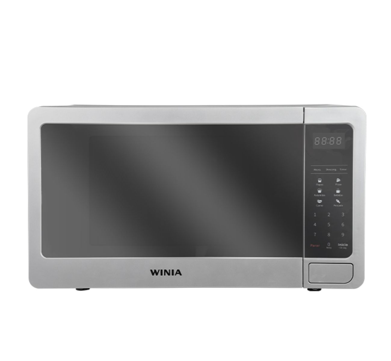 Horno microondas 0.7p3 puerta de cristal abierto boton silver winia