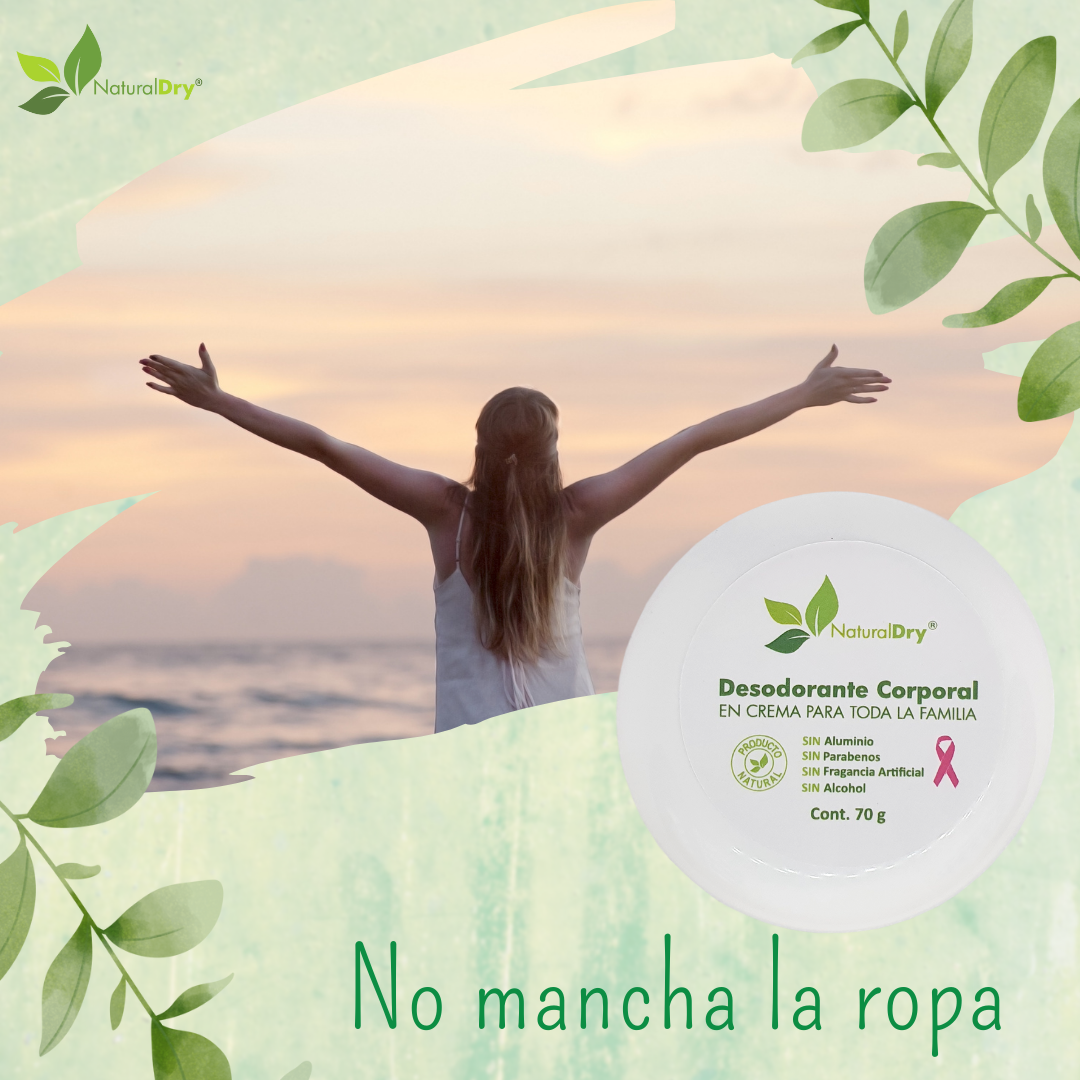 NatrualDry - 2 Desodorantes corporal en crema para mujer - Sin aluminio - Neutraliza el mal olor