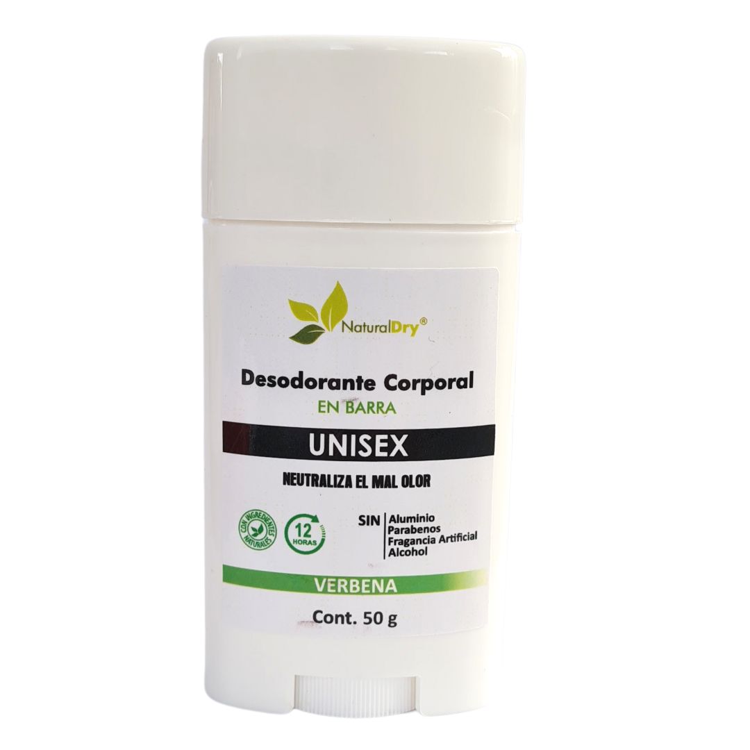 NaturalDry - 1 Desodorante corporal en barra unisex - Sin aluminio - Neutraliza el mal olor