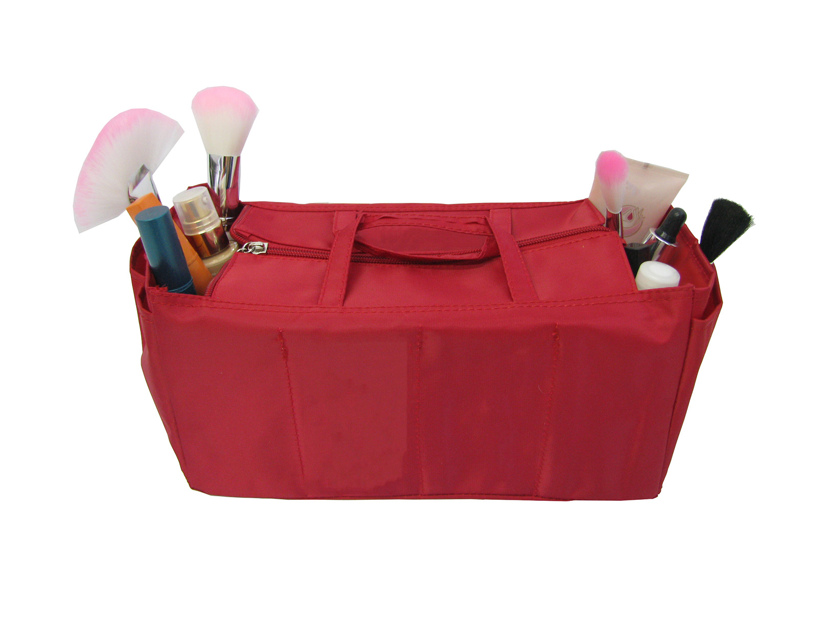 Set De Bolsa Y Organizador En Color Arena Y Rojo ARERO8602