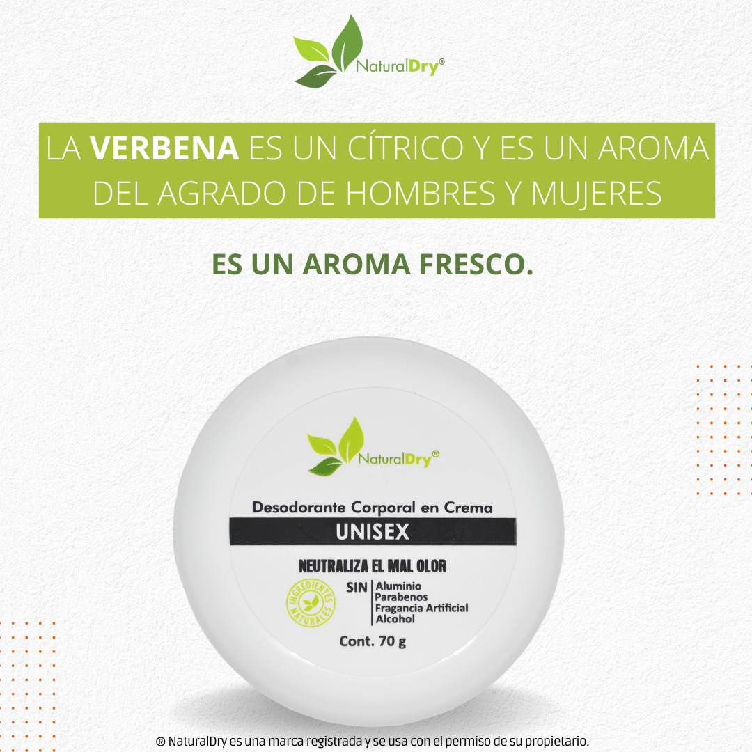 NaturalDry - 1 Desodorante corporal en crema Unisex - Sin aluminio - Neutraliza el mal olor