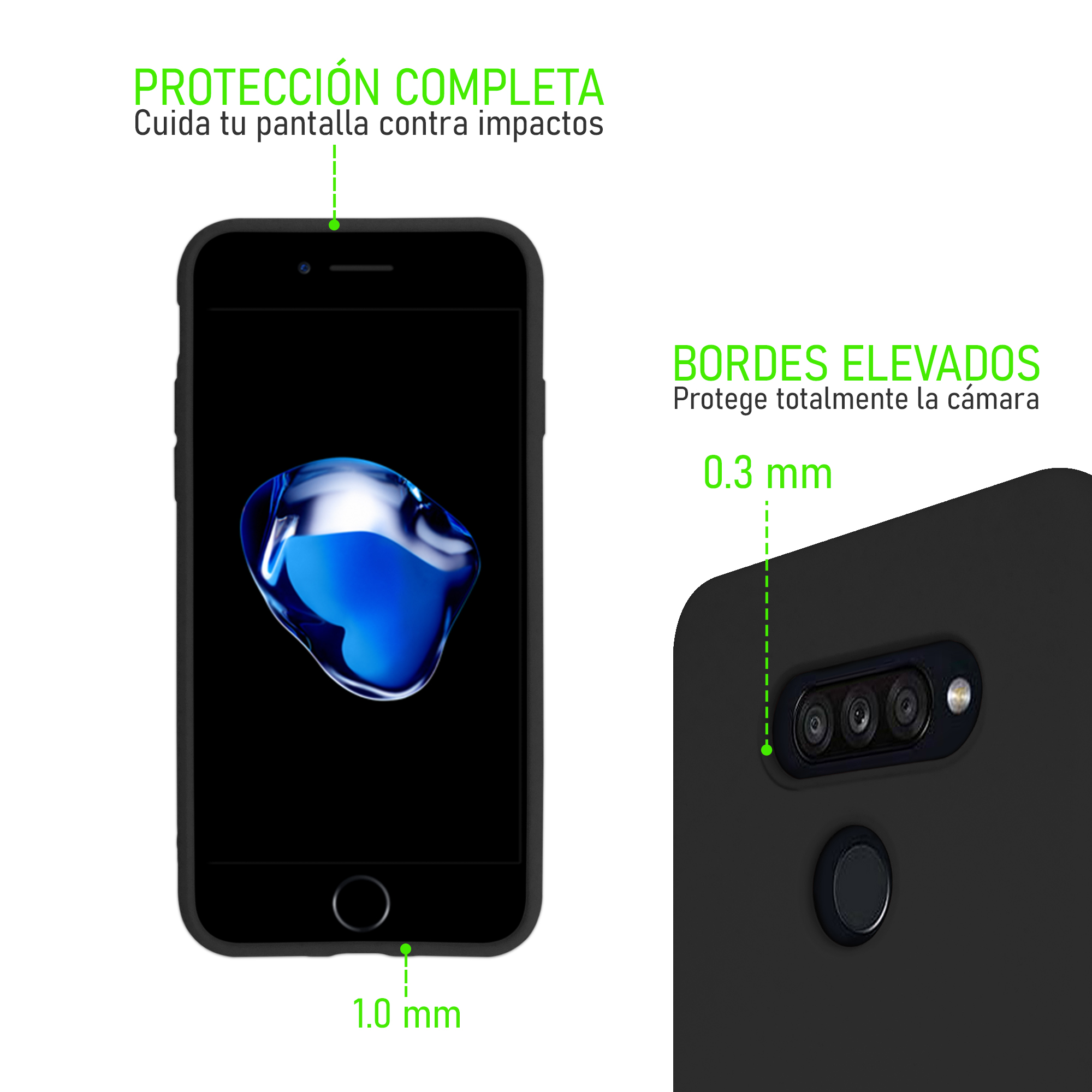 Funda de Silicon Suave Molan Cano para iPhone 14 Pro Negro