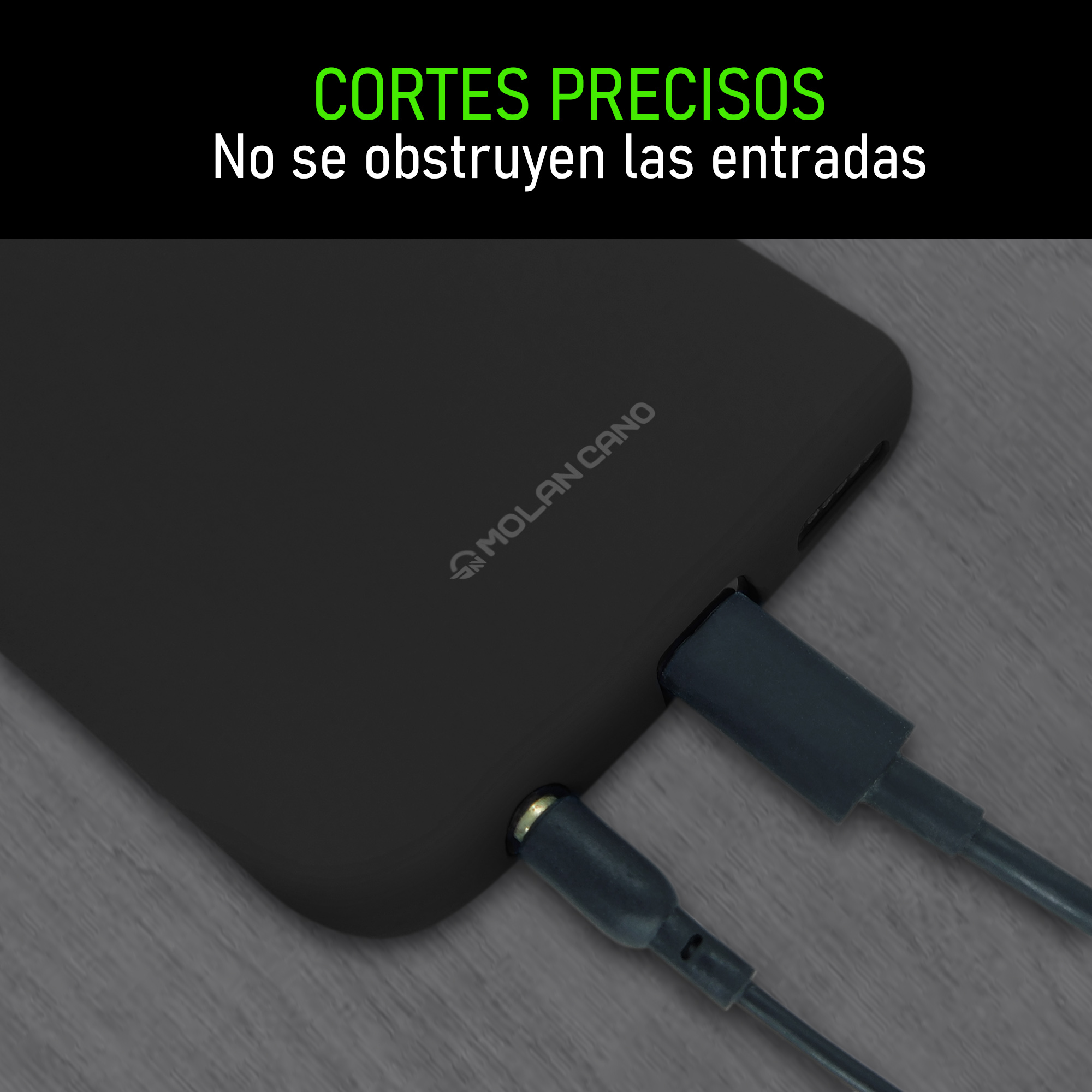 Funda de Silicon Suave Molan Cano para iPhone 14 Pro Negro