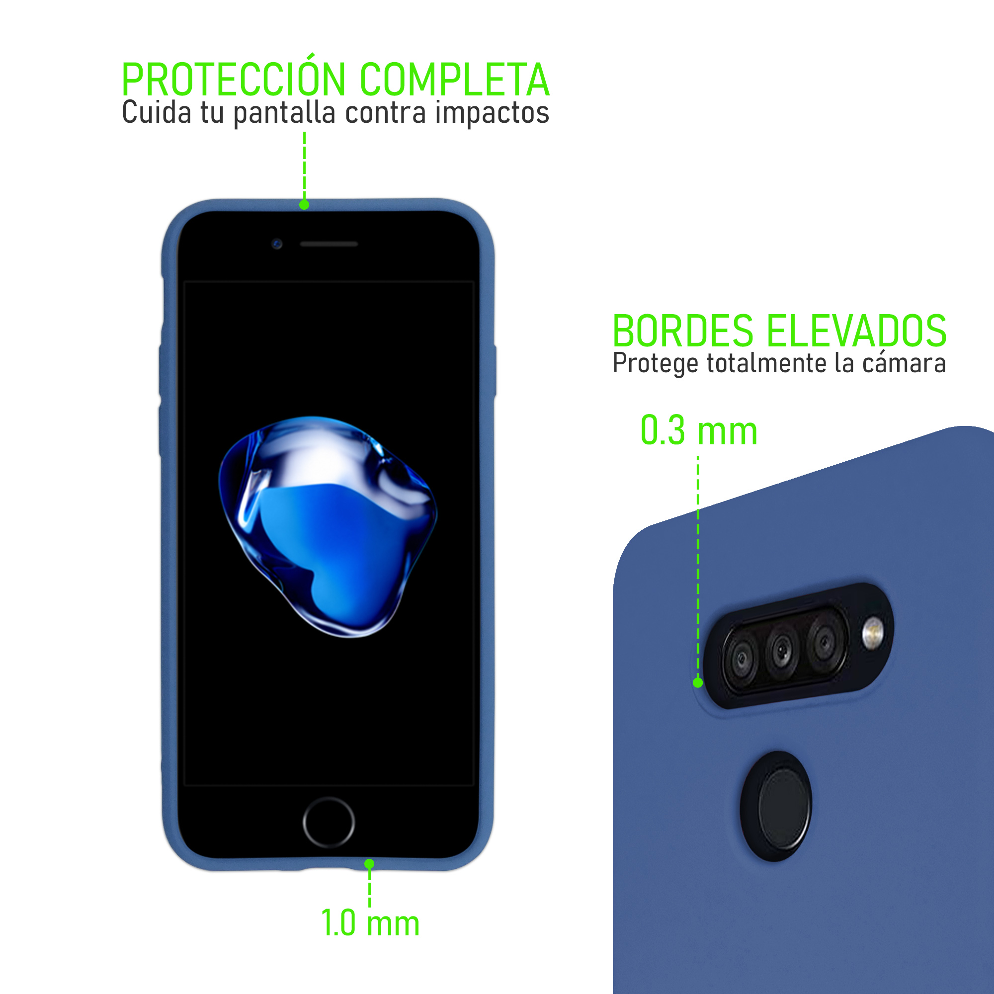 Funda de Silicon Suave Molan Cano para iPhone 14 Pro Azul