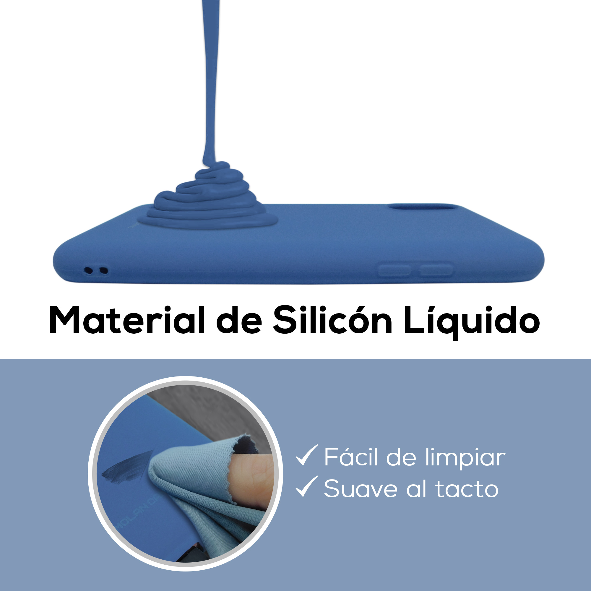 Funda de Silicon Suave Molan Cano para iPhone 14 Pro Azul