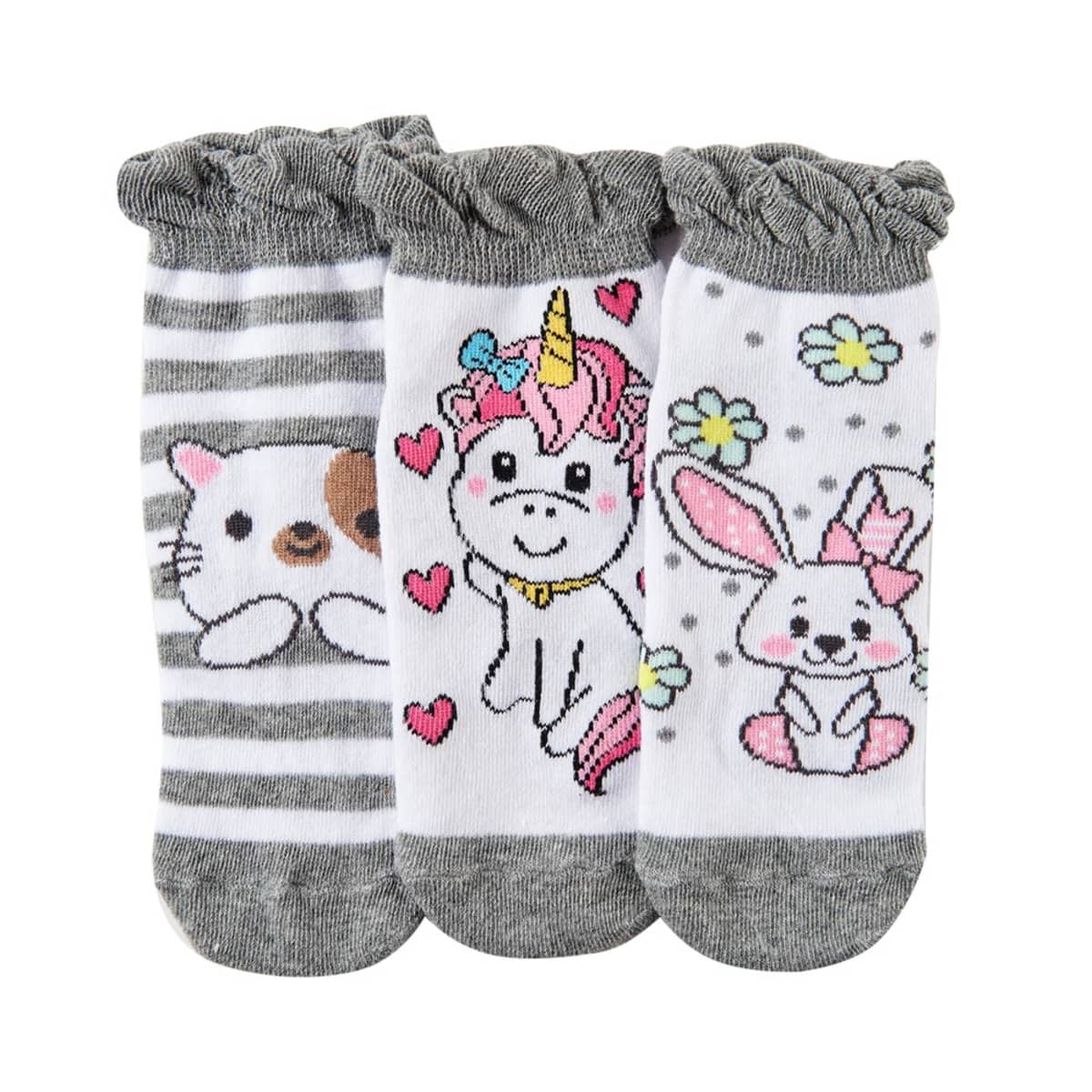 Set de 3 pares diferentes de tines para niña, marca Hellodream, con animalitos, mod. 1031687