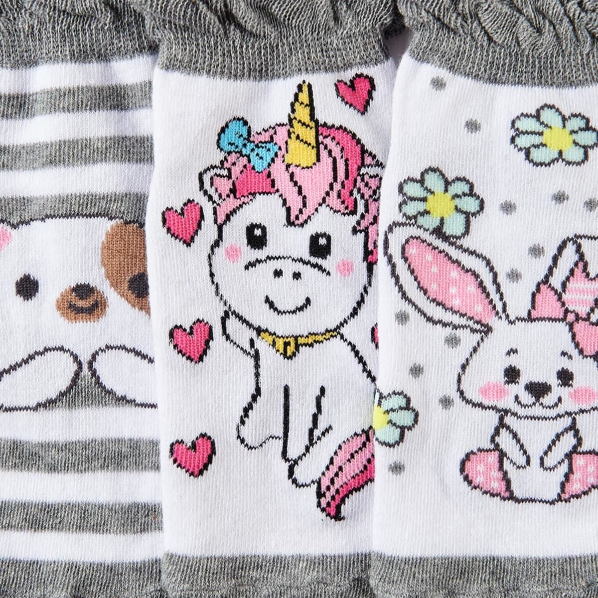 Set de 3 pares diferentes de tines para niña, marca Hellodream, con animalitos, mod. 1031687