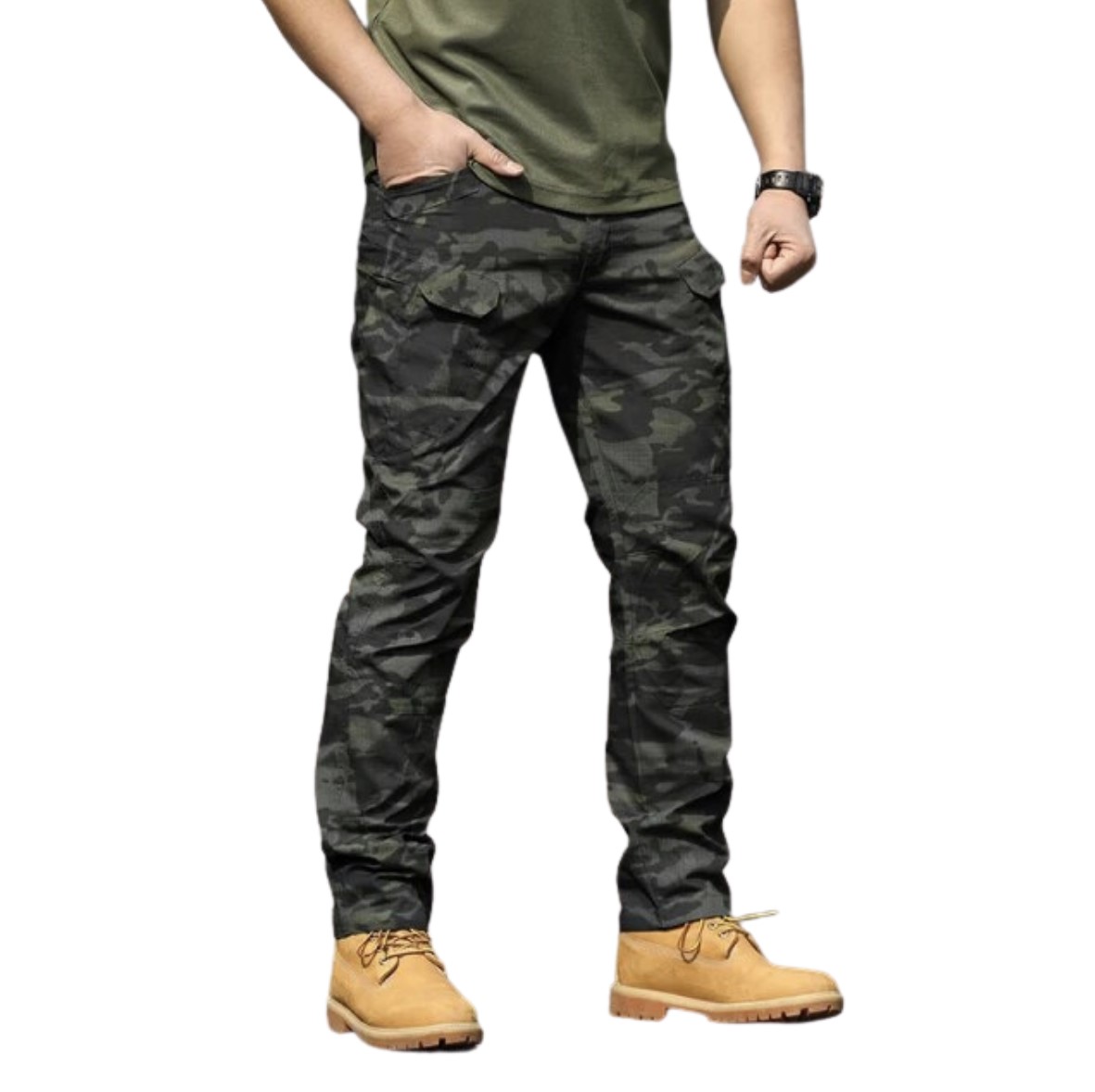 GRAM. Pantalon Tactico Militar, Pantalon cargo, Senderismo, Impermeable y Anti Desgarre