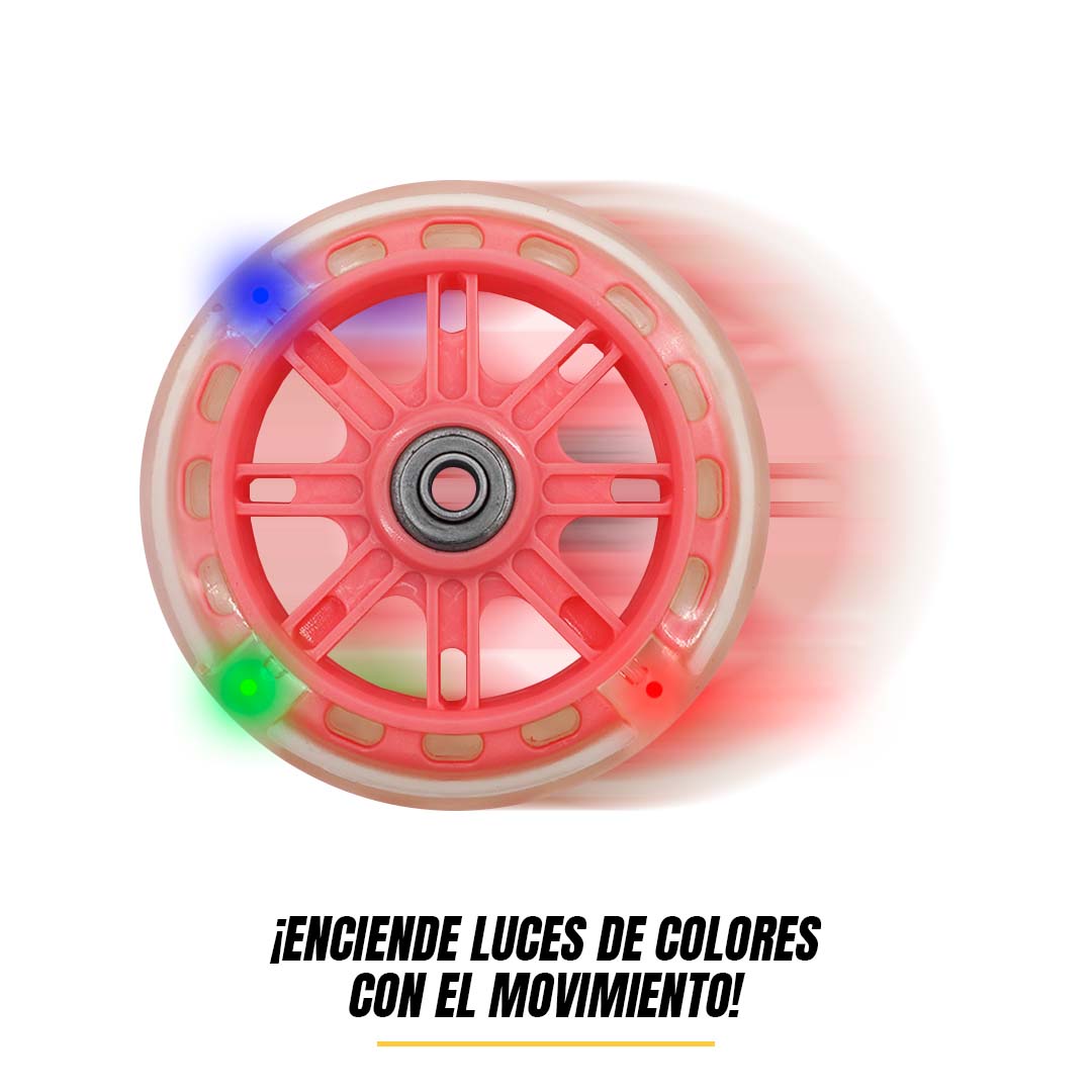 Llantitas Llantas Entrenadoras Bicicleta Con Luz Bici Rod 12-20 Rosa