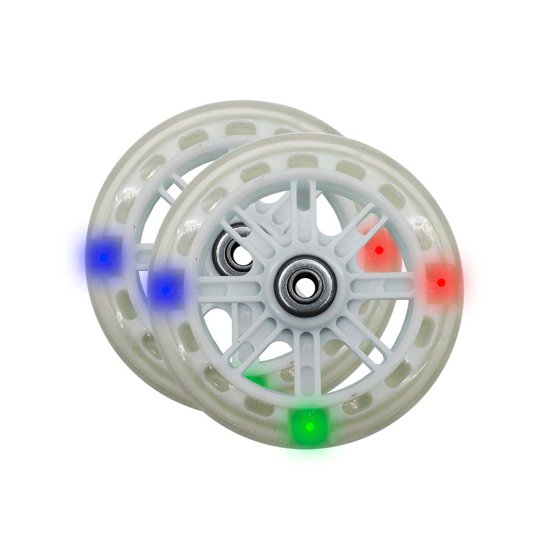 Llantitas Llantas Entrenadoras Bicicleta Con Luz Bici Rod 12-20 Blancas