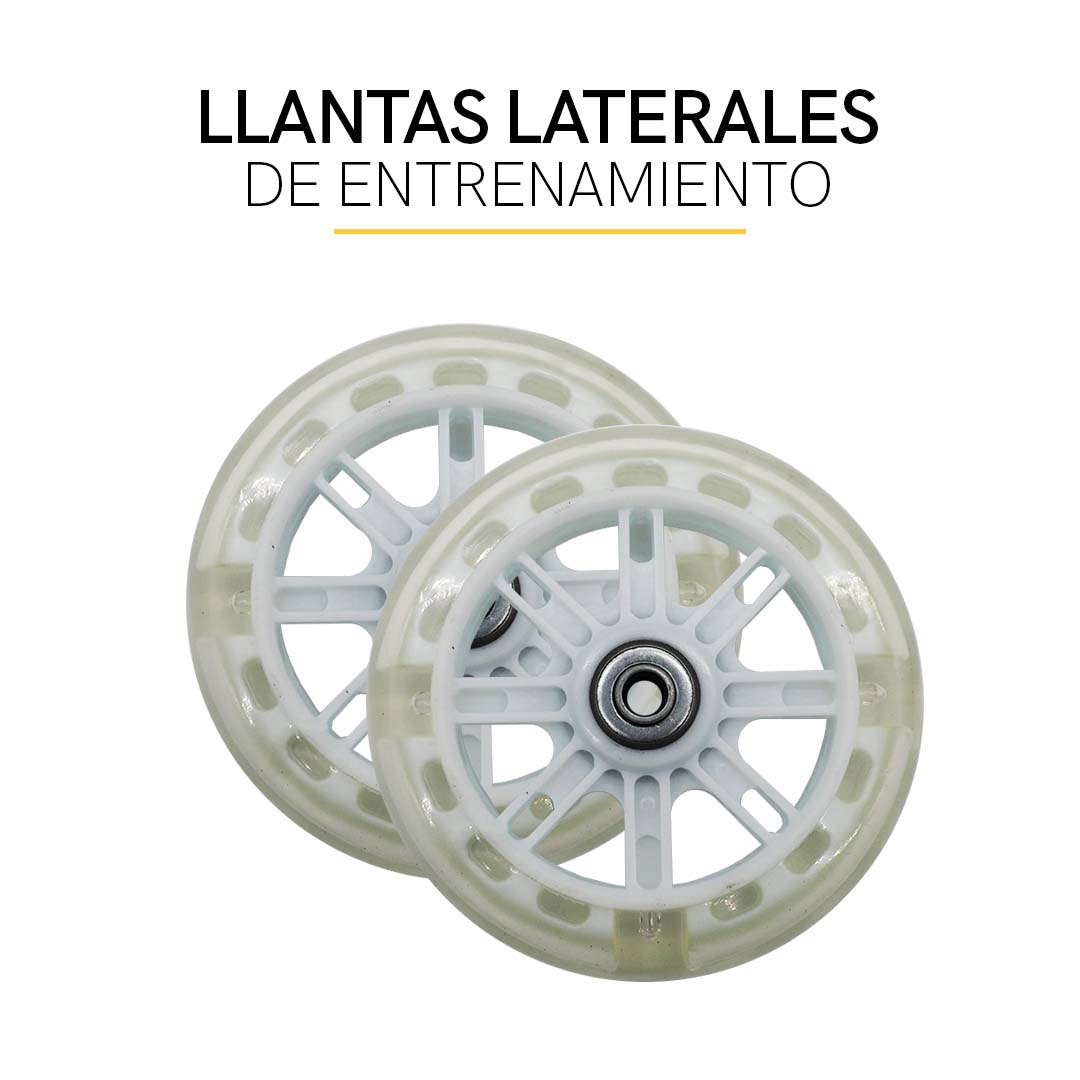 Llantitas Llantas Entrenadoras Bicicleta Con Luz Bici Rod 12-20 Blancas