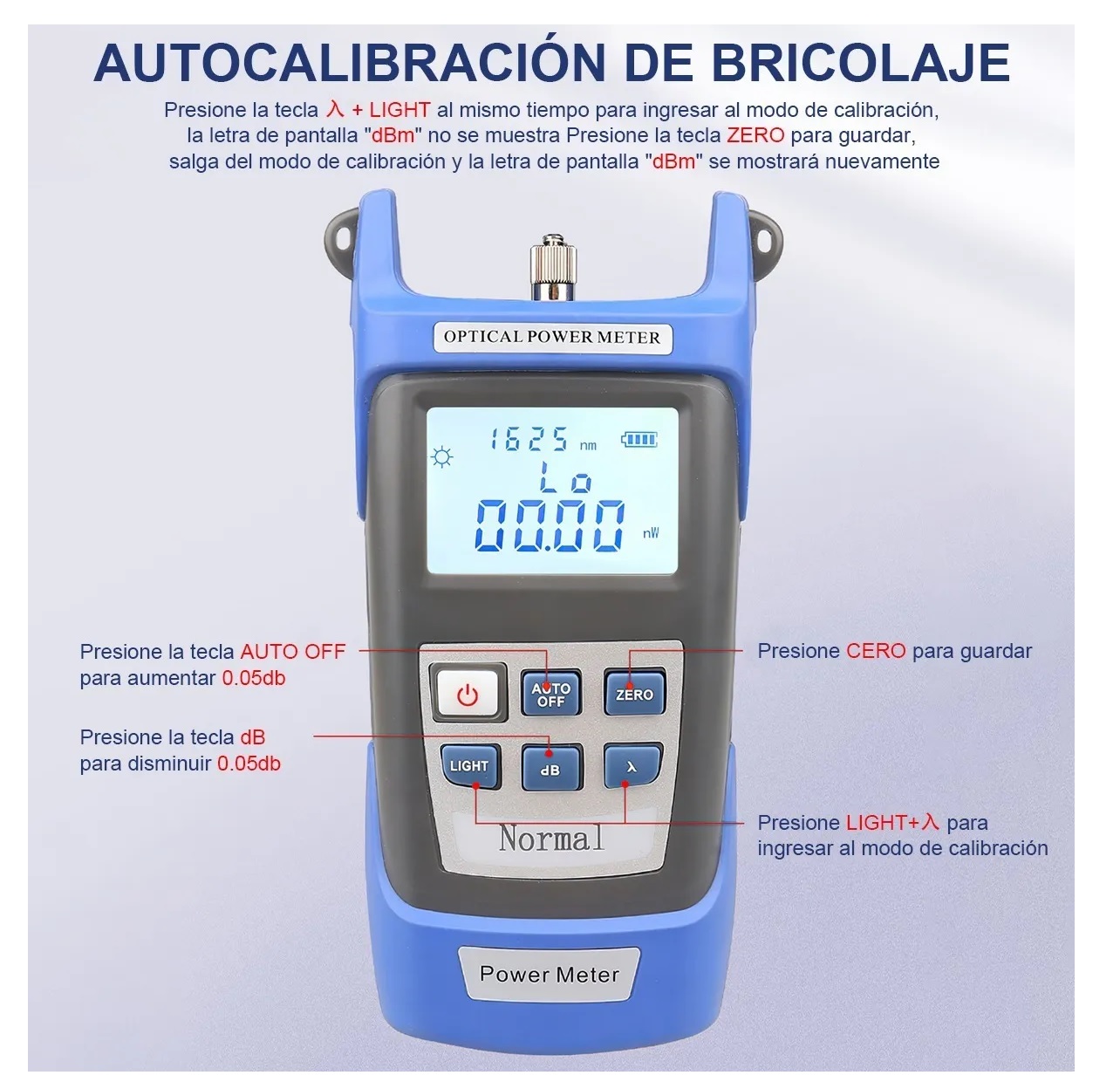 Kit De Herramientas Fibra Optica Con Medidor D Potencia 10km c/Bolsa Negro