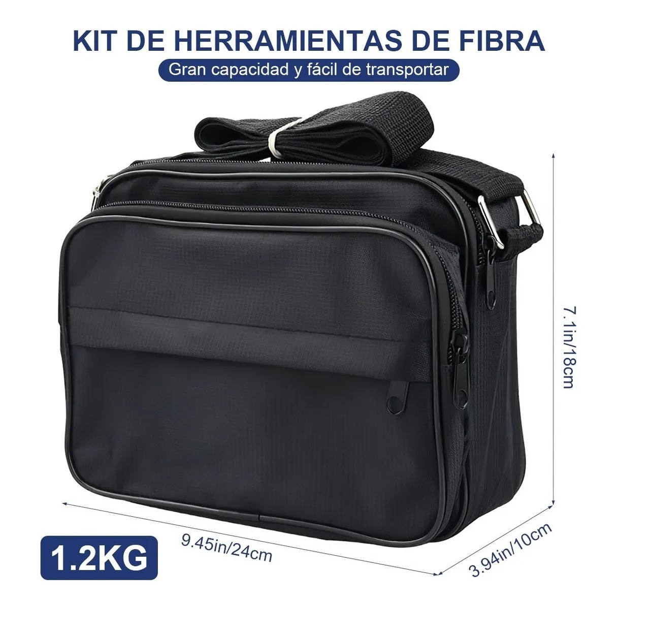 Kit De Herramientas Fibra Optica Con Medidor D Potencia 10km c/Bolsa Negro