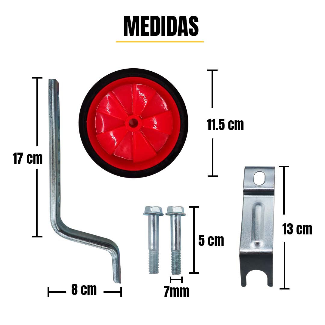Llantitas Llantas Entrenadoras Bicicleta R12-20 Rojas