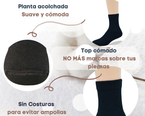 Specialized Socks Calcetines hombre/mujer aptos para diabéticos - Calidad  Premium, suaves y extremadamente cómodos. Modelo ACOLCHONADO