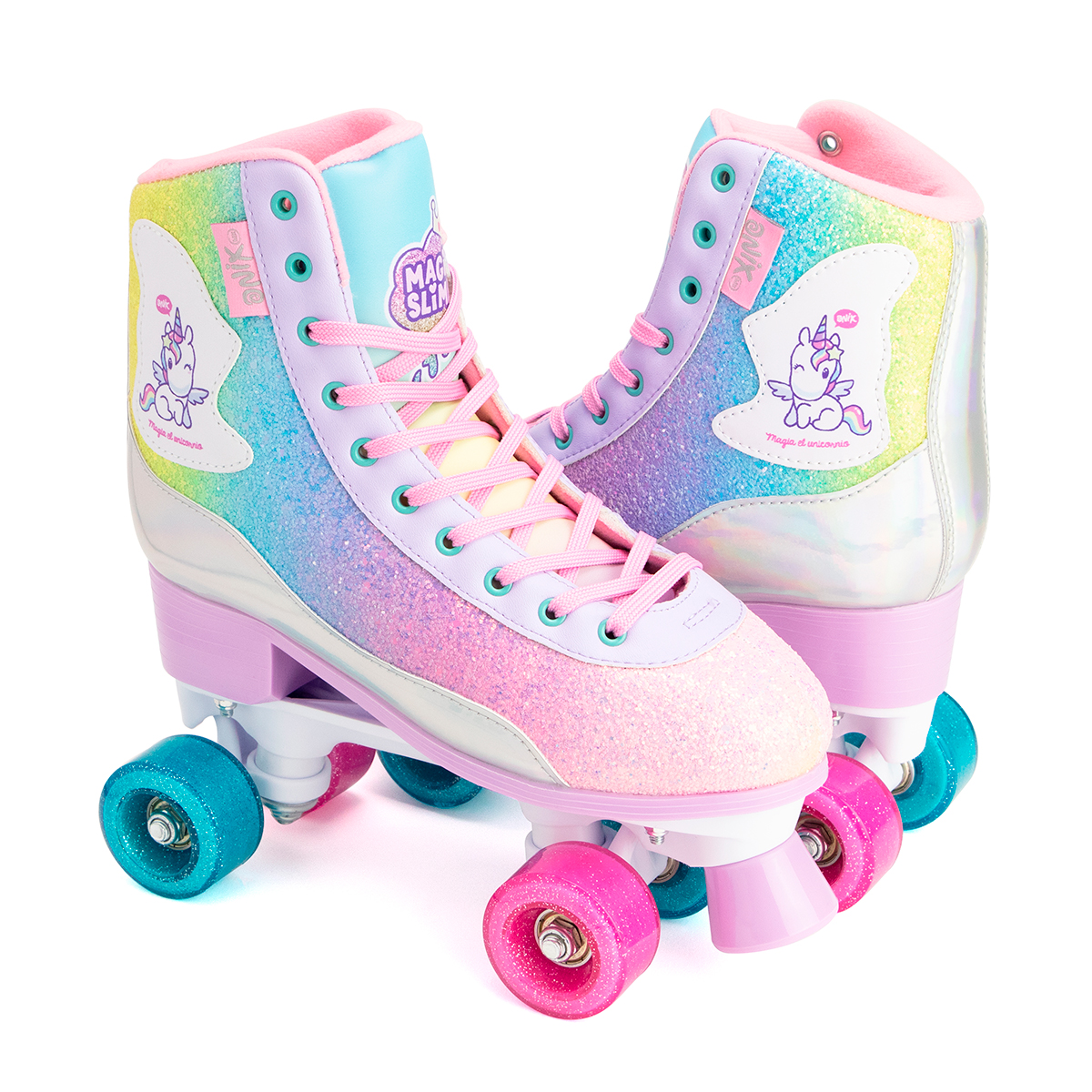 Patines 4 Ruedas Quad Para Niña Onix Magic Slime Multicolor