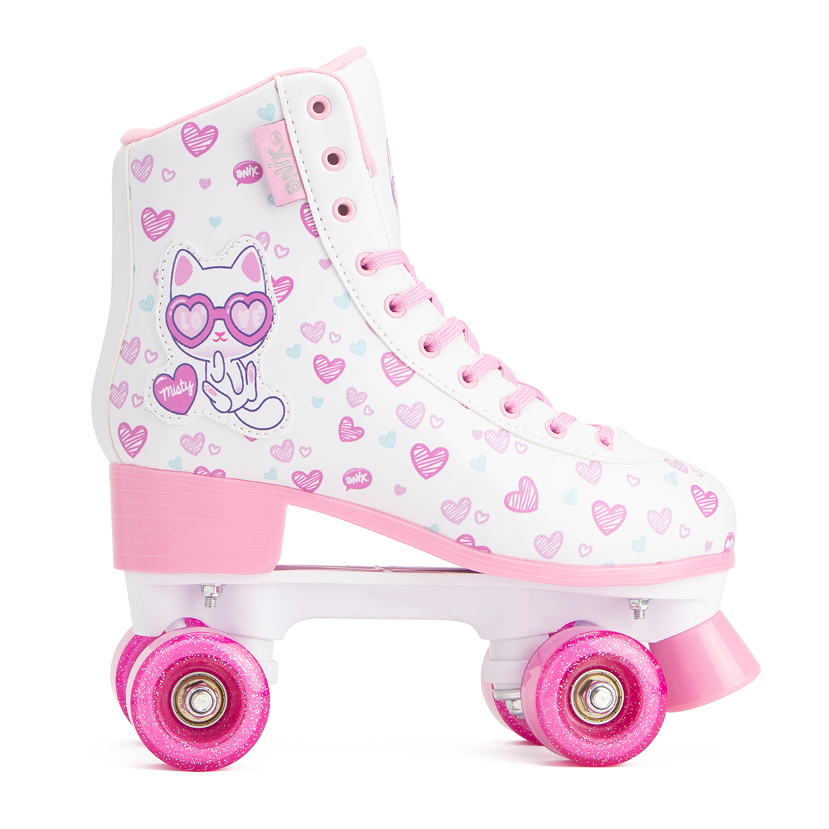 Patines 4 Ruedas Quad Para Niña Onix Misty Love Blanco