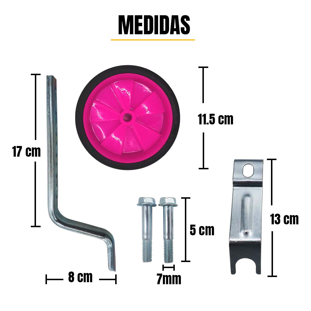 Llantitas Llantas Entrenadoras Bicicleta R12-20 Rosas