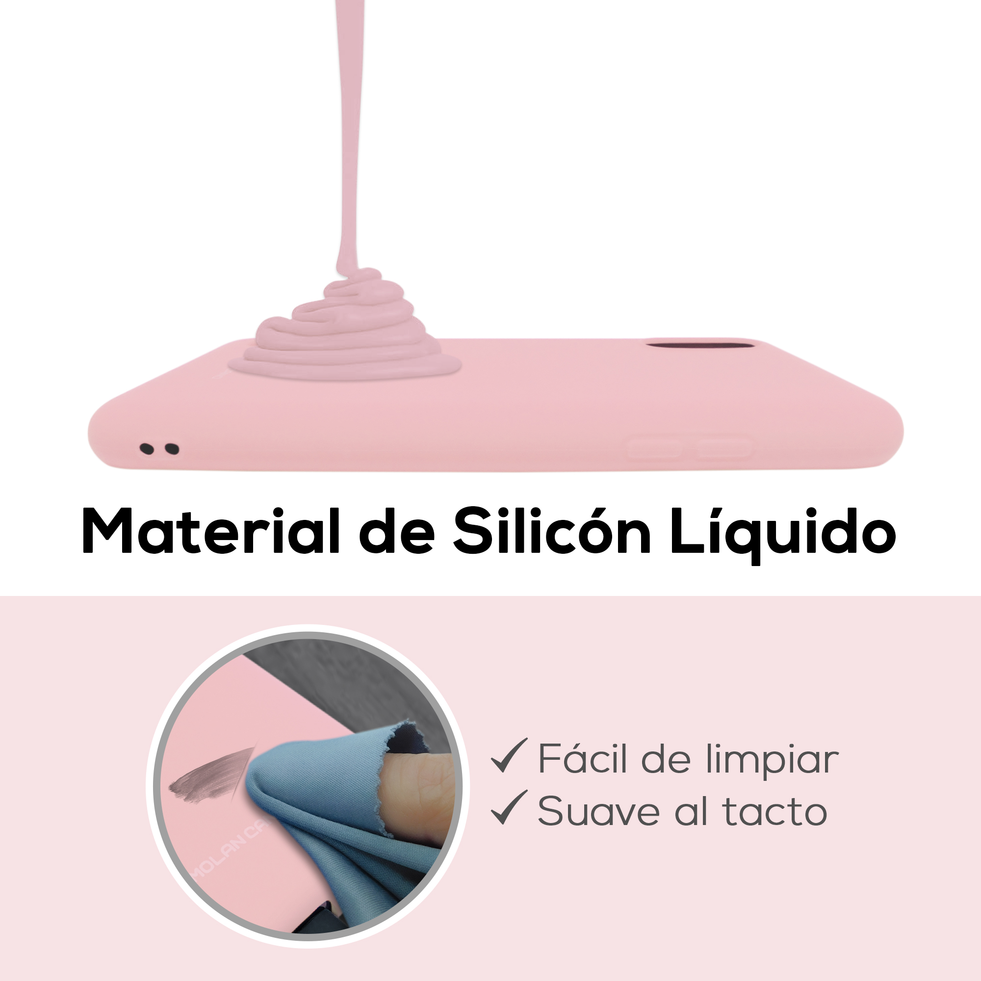 Funda de Silicon Suave Molan Cano para iPhone 14 Pro Rosa