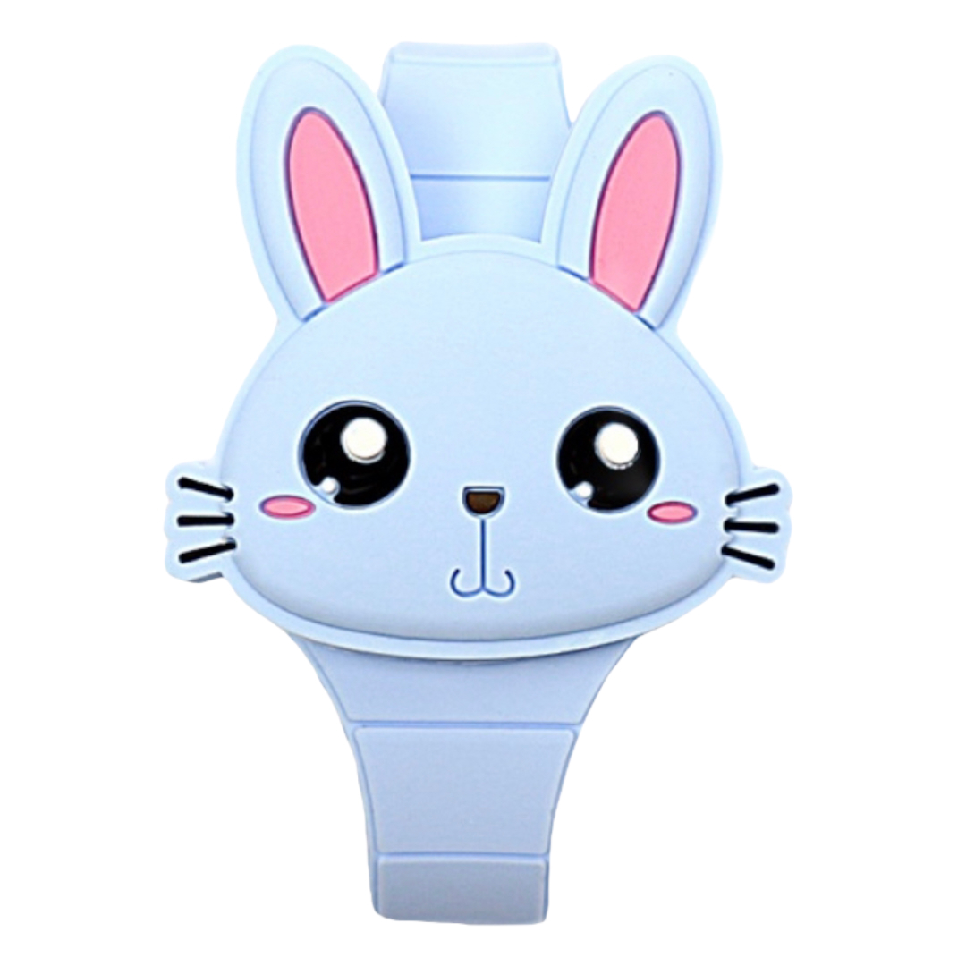 Reloj Infantil con tapa de Conejo de Silicon Numeros Led