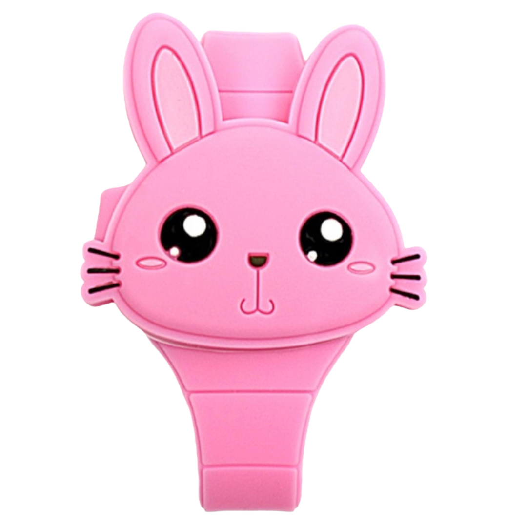 Reloj Infantil con tapa de Conejo de Silicon Numeros Led