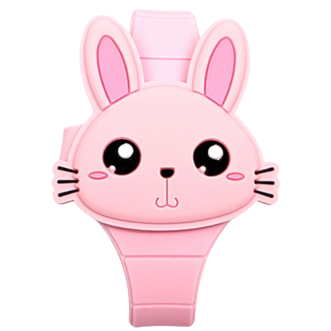 Reloj Infantil con tapa de Conejo de Silicon Numeros Led