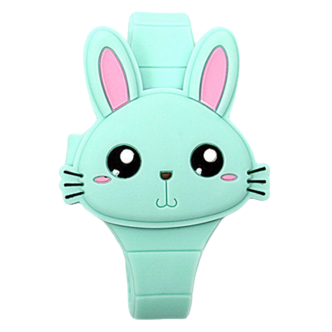 Reloj Infantil con tapa de Conejo de Silicon Numeros Led