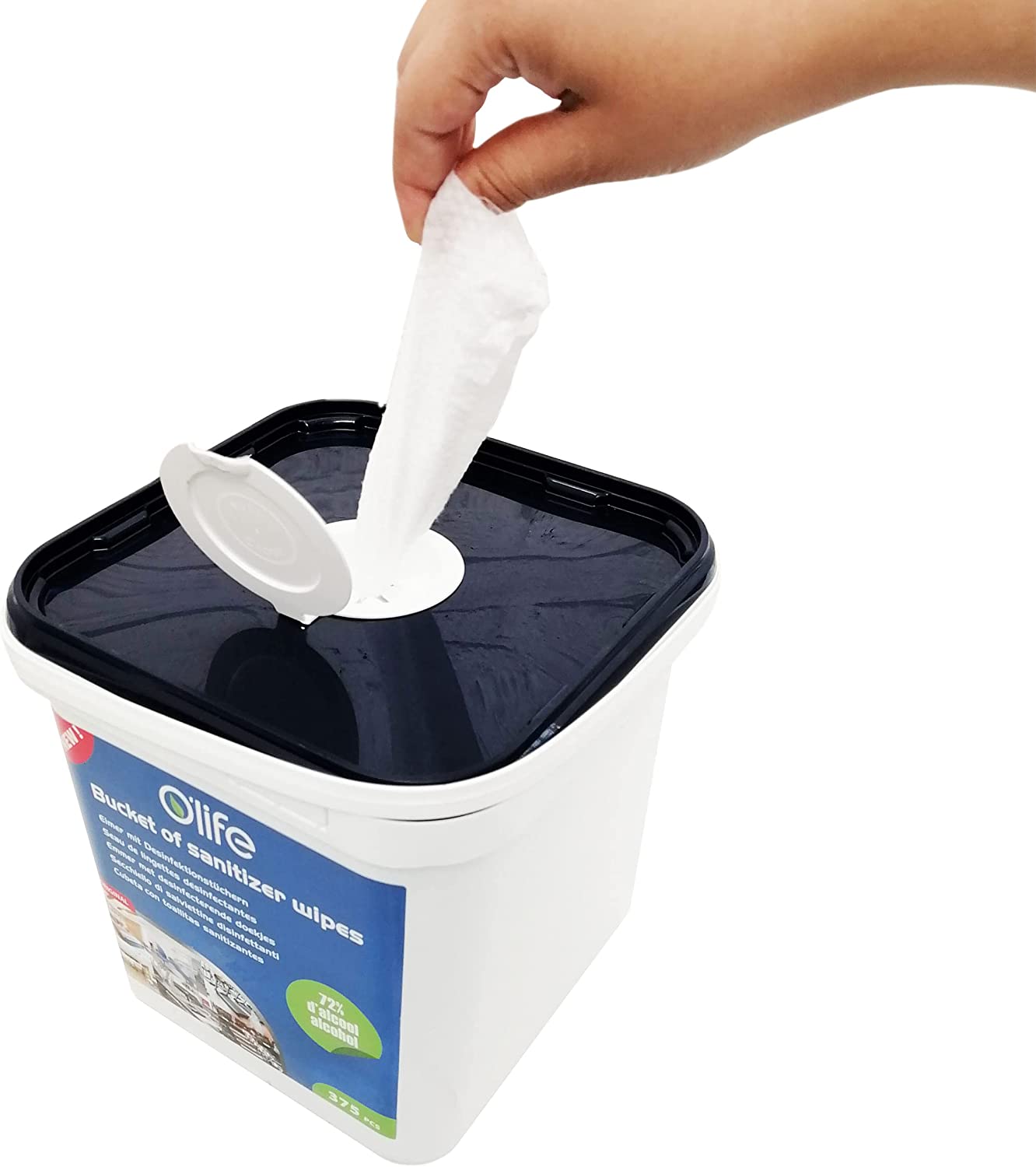 4 Cubetas Toallas Desinfectantes 1500 Toallitas 72% Alcohol