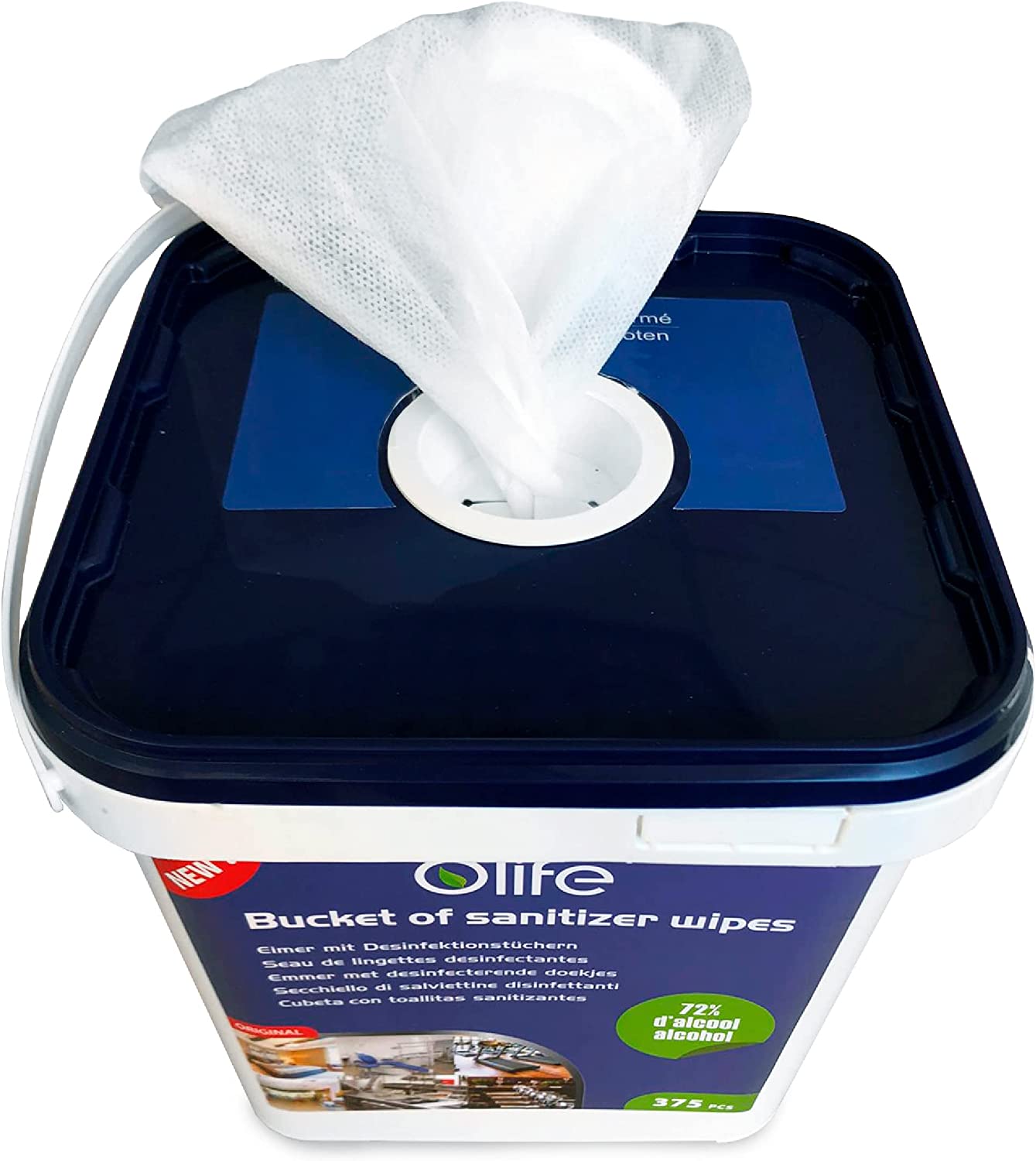 4 Cubetas Toallas Desinfectantes 1500 Toallitas 72% Alcohol