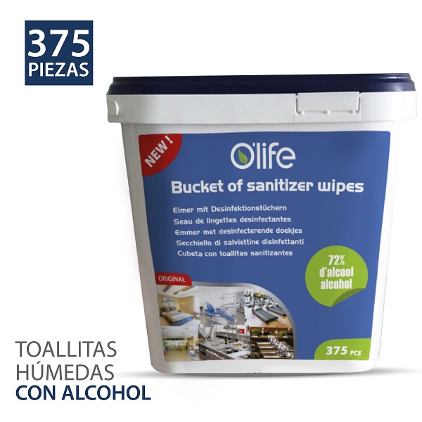 4 Cubetas Toallas Desinfectantes 1500 Toallitas 72% Alcohol