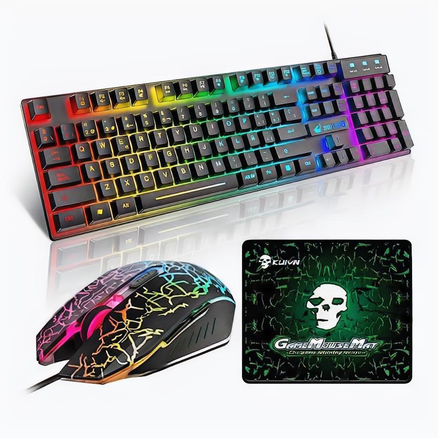 Kit Teclado Mouse Gamer Profesional Retroilumin Usb Negro