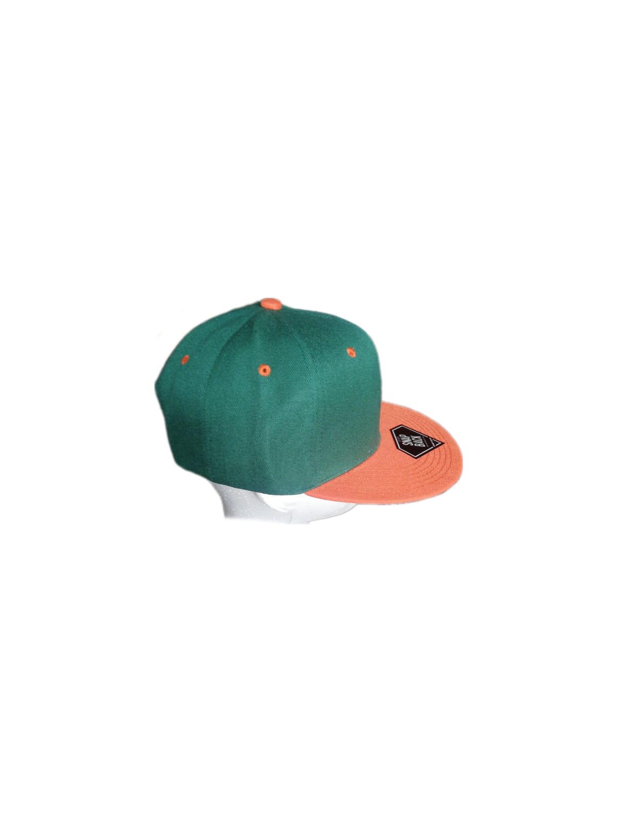 Gorra Snapback Moda Urbana Sportcaps Flex Unitalla Visera Plana Verde/ Naranja
