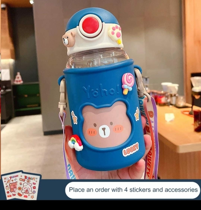 Cantimplora Kawaii con stickers