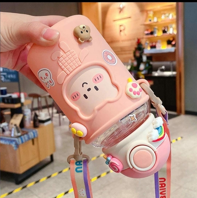 Cantimplora Kawaii con stickers